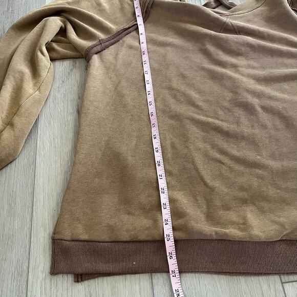 POL Women’s Brown French Terry Criss Criss Sweatshirt Sz M - Picture 4 of 8